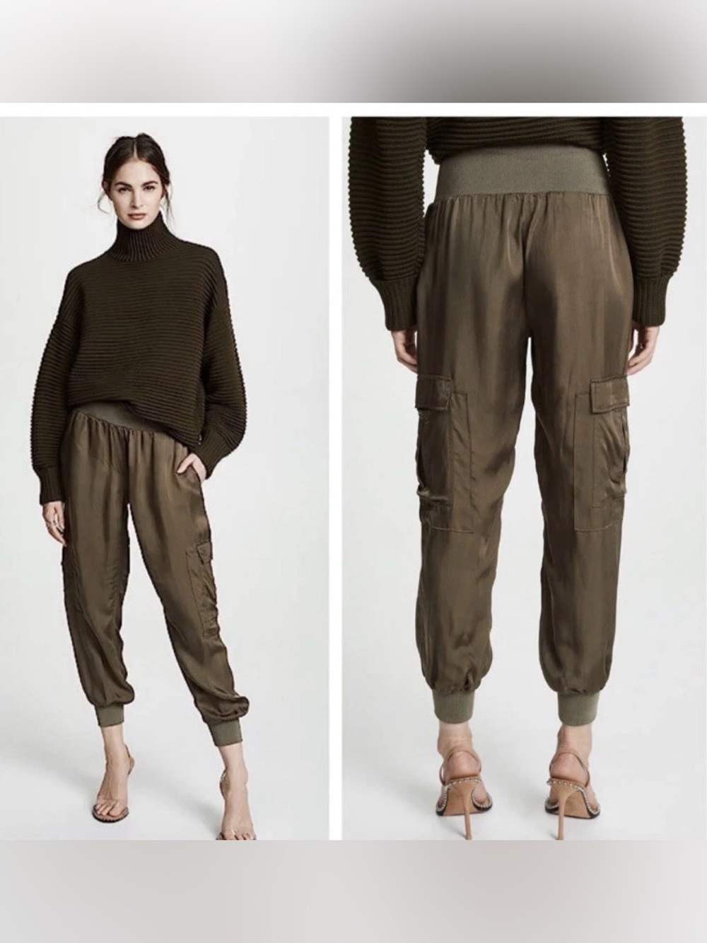 Cinq a sept Olive Green Women's Cargo Jogger Pants size S